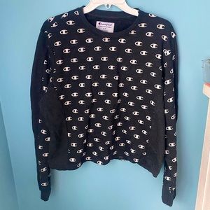 Champion Logo Print Sweatshirt Size XL Charcoal Grey